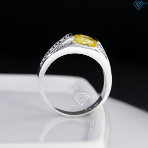 Nhẫn nam bạc 925 kim tiền đính đá vàng NNA0848