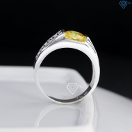 Nhẫn nam bạc 925 kim tiền đính đá vàng NNA0848