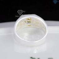 Nhẫn nam bạc 925 kim tiền đính đá vàng NNA0848