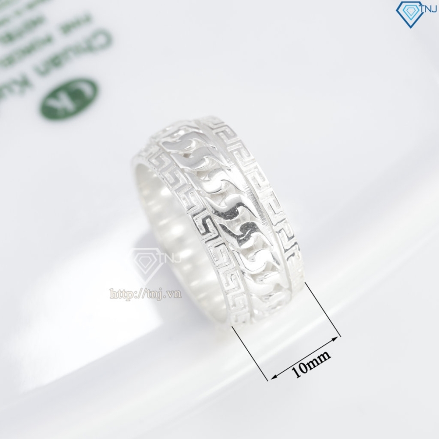 Nhẫn bạc nam mắt xích xoay bản to 10mm NNA0881 - Trang Sức TNJ