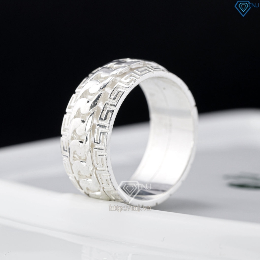 Nhẫn bạc nam mắt xích xoay bản to 10mm NNA0881 - Trang Sức TNJ
