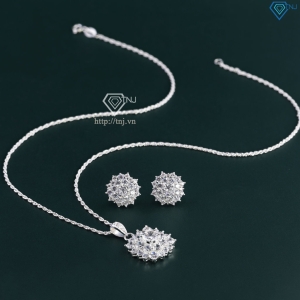 Bộ trang sức bạc đính đá sang trọng BTS0038 - Trang Sức TNJ