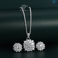 Quà trung thu cho bạn gái bộ trang sức bạc đính đá sang trọng BTS0038