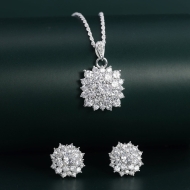 Quà 8 3 cho vợ bộ trang sức bạc đính đá sang trọng BTS0038