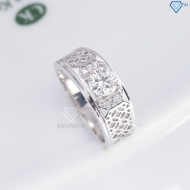 Nhẫn nam kim tiền đính kim cương Moissanite 6.0mm NNAM0244