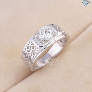Nhẫn nam kim tiền đính kim cương Moissanite 6.0mm NNAM0244