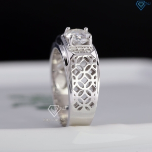Nhẫn nam kim tiền đính kim cương Moissanite 6.0mm NNAM0244