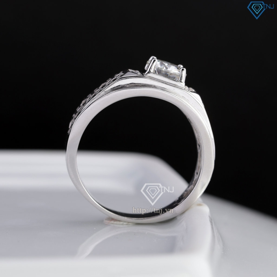 Nhẫn nam kim tiền đính kim cương Moissanite 6.0mm NNAM0244