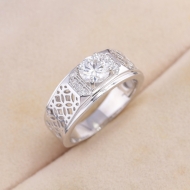 Nhẫn nam kim tiền đính kim cương Moissanite 6.0mm - Kiểm định GRA NNAM0244
