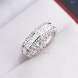 Nhẫn nam dạng tròn đính full kim cương Moissanite NNAM0245