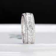 Nhẫn nam dạng tròn đính full kim cương Moissanite NNAM0245