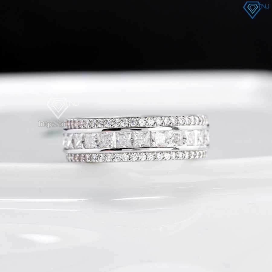 Nhẫn nam dạng tròn đính full kim cương Moissanite NNAM0245