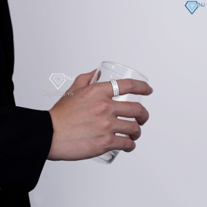 Nhẫn nam dạng tròn đính full kim cương Moissanite NNAM0245