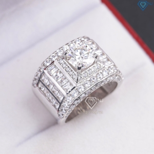 Nhẫn Moissanite bản to nam sang trọng 8.0mm - Kiểm định GRA NNAM0246