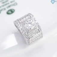 Nhẫn Moissanite bản to nam sang trọng 8.0mm - Kiểm định GRA NNAM0246