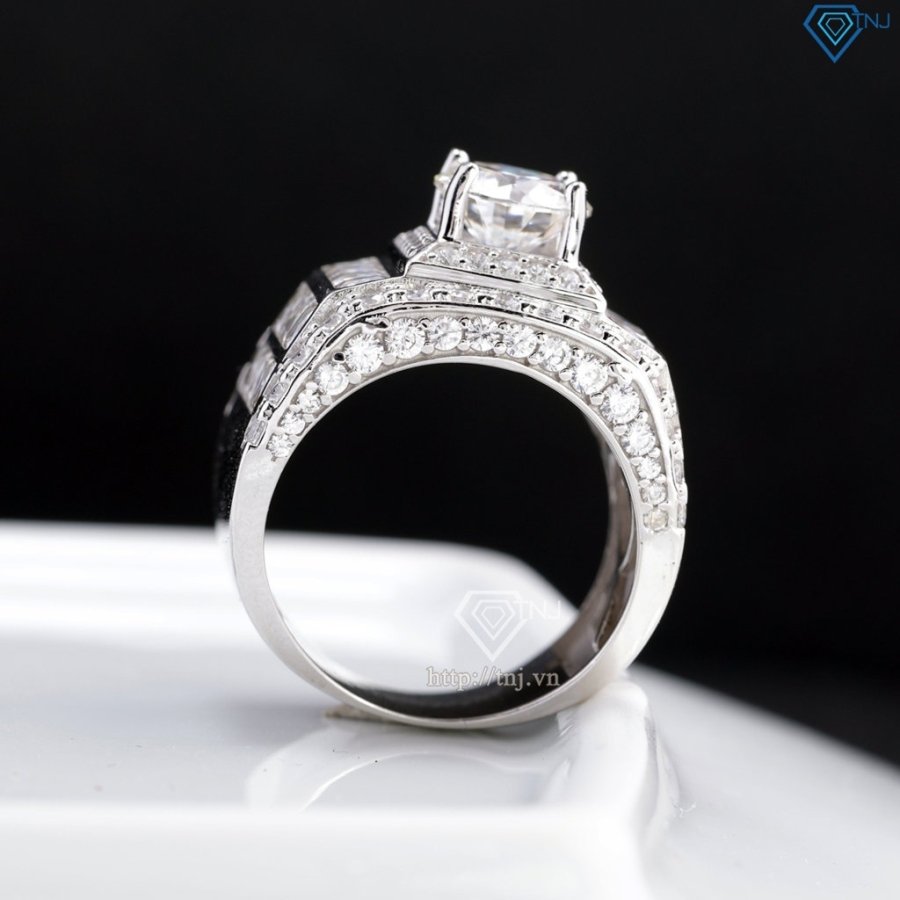 Nhẫn Moissanite bản to nam sang trọng 8.0mm - Kiểm định GRA NNAM0246