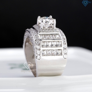 Nhẫn Moissanite bản to nam sang trọng 8.0mm - Kiểm định GRA NNAM0246