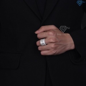 Nhẫn Moissanite bản to nam sang trọng 8.0mm - Kiểm định GRA NNAM0246