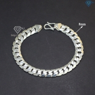 Lắc tay bạc nam mắt xích trơn bản 8mm đẹp LTA0142 - Trang Sức TNJ