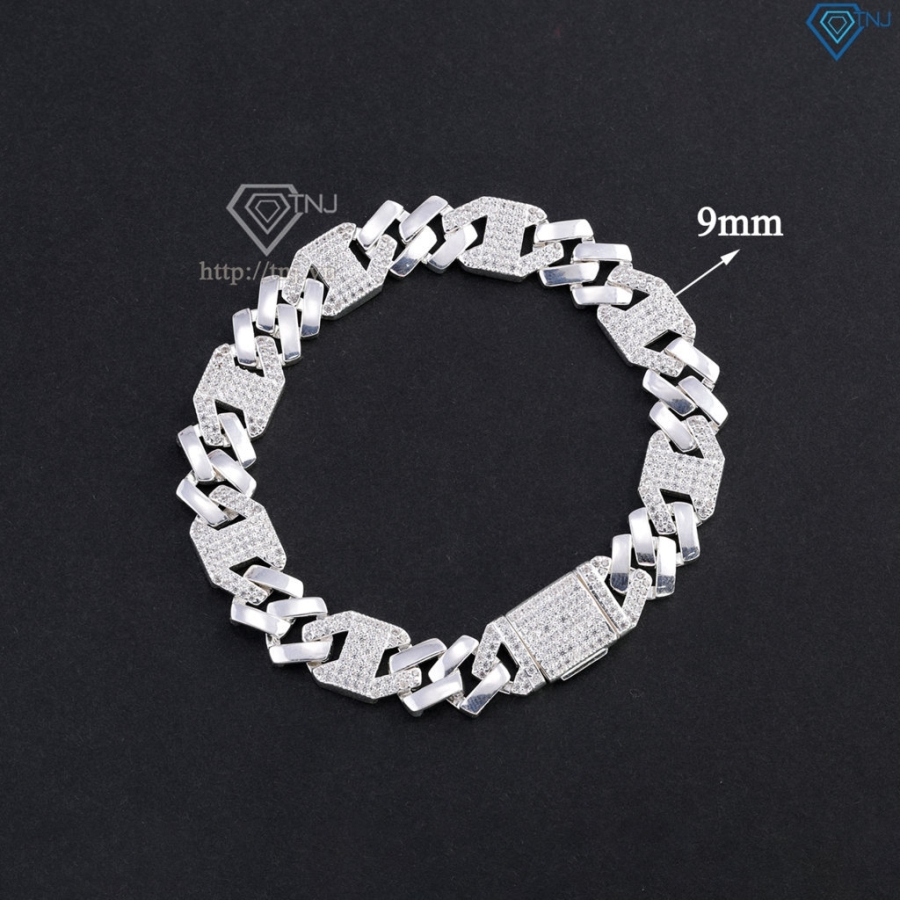 Lắc tay nam Cuban mắt xích đơn giản bản 9mm LTA0230 - Trang Sức TNJ