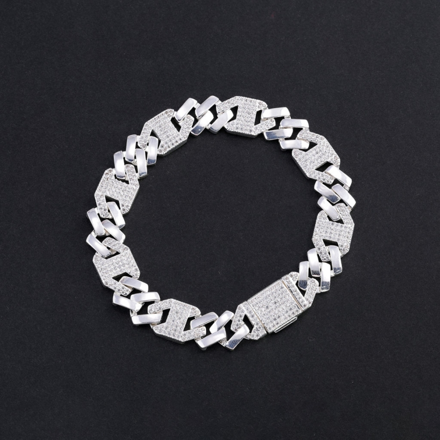 Lắc tay nam Cuban mắt xích đơn giản bản 9mm LTA0230