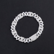 Lắc tay nam Cuban mắt xích đơn giản bản 9mm LTA0230