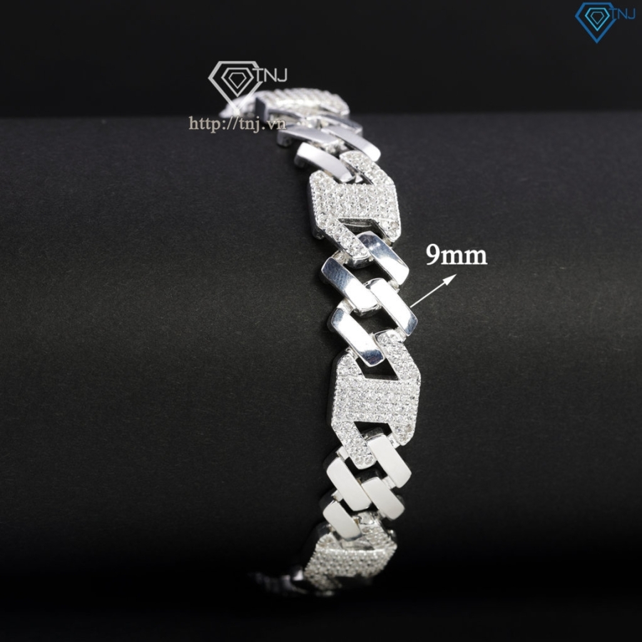 Lắc tay nam Cuban mắt xích đơn giản bản 9mm LTA0230 - Trang Sức TNJ