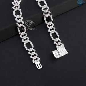 Lắc tay nam Cuban mắt xích đính đá giá rẻ bản 9mm LTA0 - Trang Sức TNJ