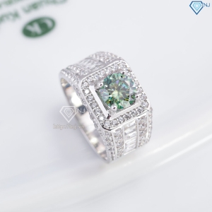 Nhẫn nam đơn giản đính kim cương xanh nhân tạo 7.0mm NNAM0225