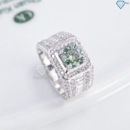 Nhẫn nam đơn giản đính kim cương xanh nhân tạo 7.0mm NNAM0225