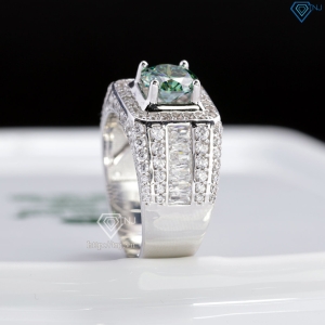 Nhẫn nam đơn giản đính kim cương xanh nhân tạo 7.0mm NNAM0225