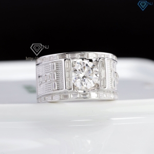 Nhẫn Moissanite nam chữ T đính kim cương 8.0mm NNAM0249