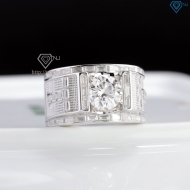 Nhẫn Moissanite nam chữ T đính kim cương 8.0mm NNAM0249