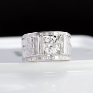 Nhẫn Moissanite nam chữ T đính kim cương 8.0mm NNAM0249