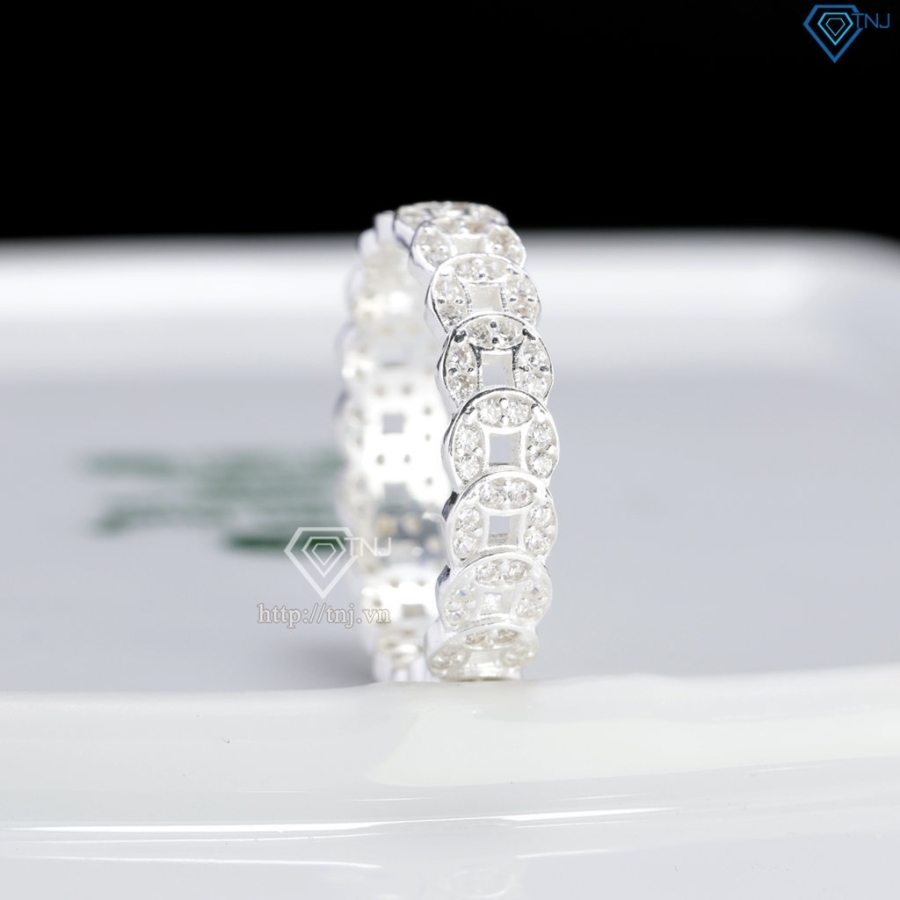 Nhẫn bạc nam kim tiền đính đá NNA0882 - Trang Sức TNJ