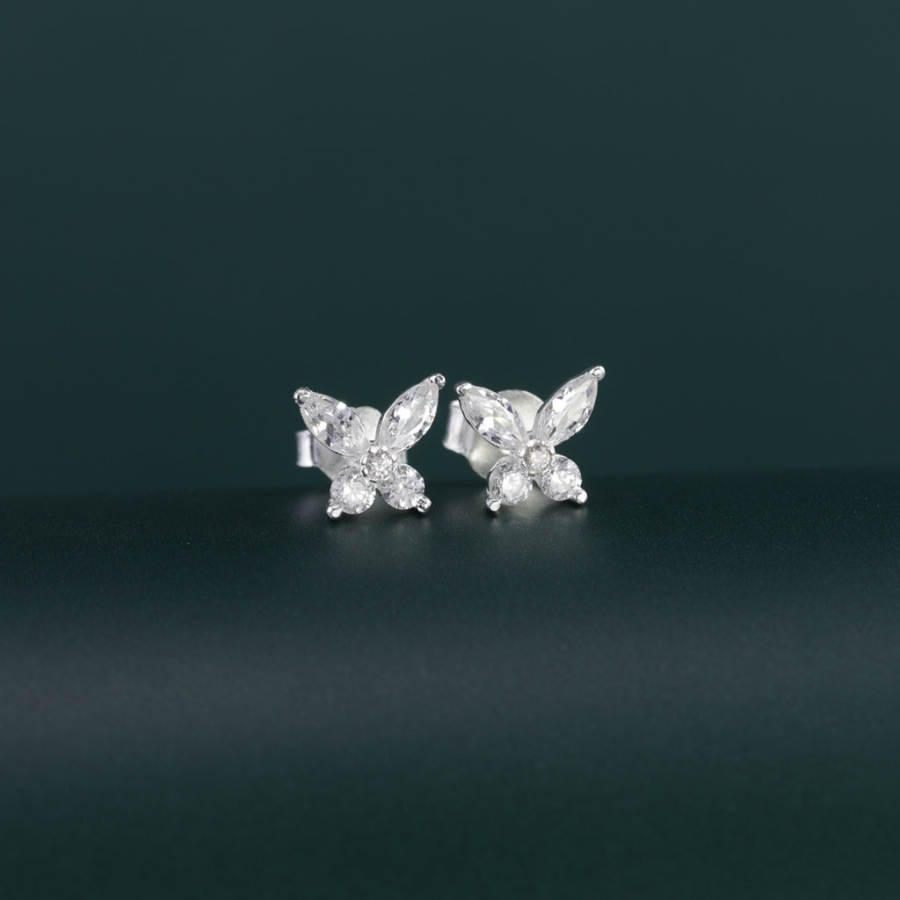 Bông tai bạc nữ hình cánh bướm dễ thương BTN0277