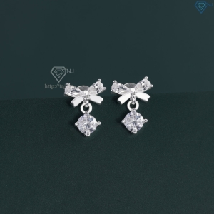 Bông tai bạc đẹp cho nữ hình chiếc nơ BTN0279 - Trang Sức TNJ