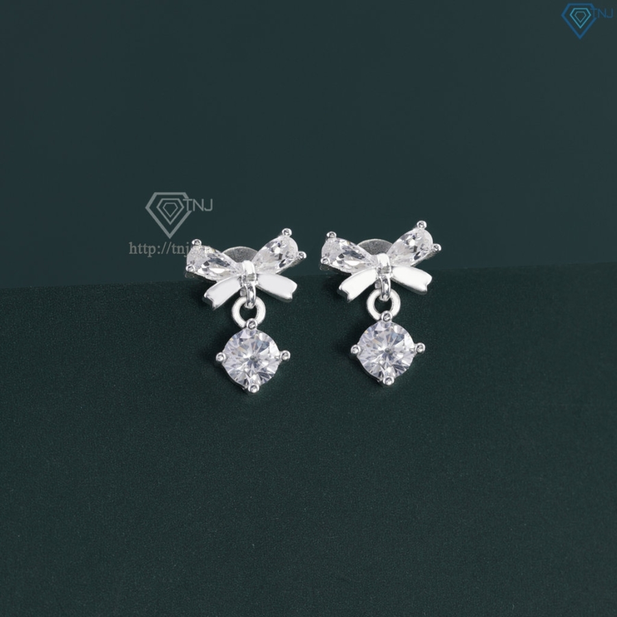 Bông tai bạc đẹp cho nữ hình chiếc nơ BTN0279 - Trang Sức TNJ