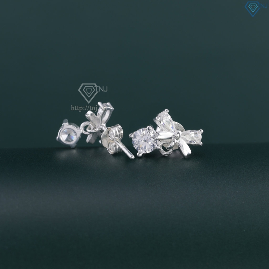 Bông tai bạc đẹp cho nữ hình chiếc nơ BTN0279 - Trang Sức TNJ