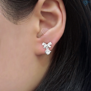 Bông tai bạc đẹp cho nữ hình chiếc nơ BTN0279 - Trang Sức TNJ