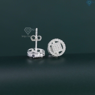 Bông tai bạc nữ mặt tròn đính đá đẹp BTN0280