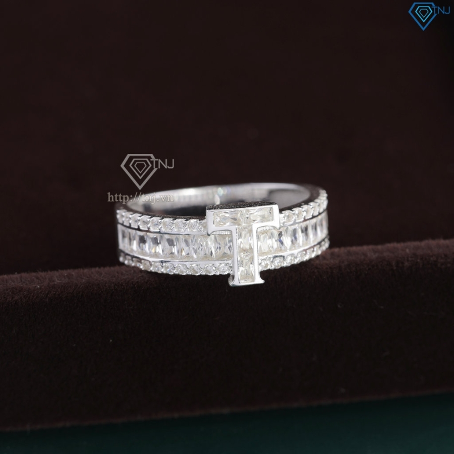 Nhẫn bạc nữ 925 chữ T đính đá NN0515 - Trang Sức TNJ