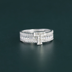 Nhẫn bạc nữ 925 chữ T đính đá NN0515