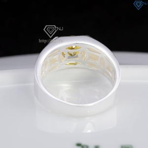 Nhẫn nam bạc 925 kim tiền đính đá vàng NNA0848