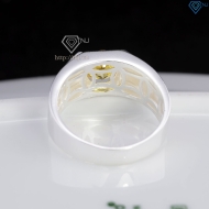 Nhẫn nam bạc 925 kim tiền đính đá vàng NNA0848
