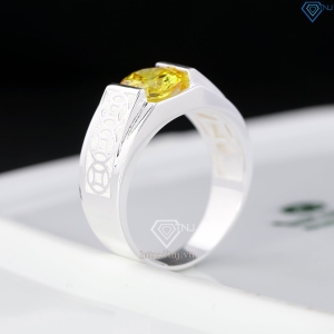 Nhẫn nam bạc 925 kim tiền đính đá vàng NNA0848