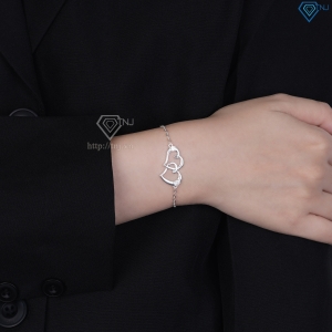 Lắc tay bạc nữ hình trái tim khắc tên LTN0236