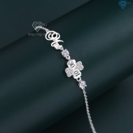 Lắc tay bạc nữ hình cỏ 4 lá khắc tên theo yêu cầu LTN0440