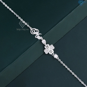 Lắc tay bạc nữ hình cỏ 4 lá khắc tên theo yêu cầu LTN0440