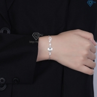 Lắc tay bạc nữ hình cỏ 4 lá khắc tên theo yêu cầu LTN0440